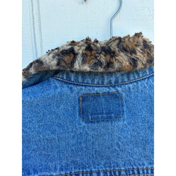 Levi's Leopard Collar Trucker Denim Jacket, Size Girls Large - Picture 6 of 6